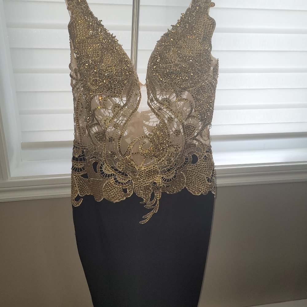 Knee length evening dress